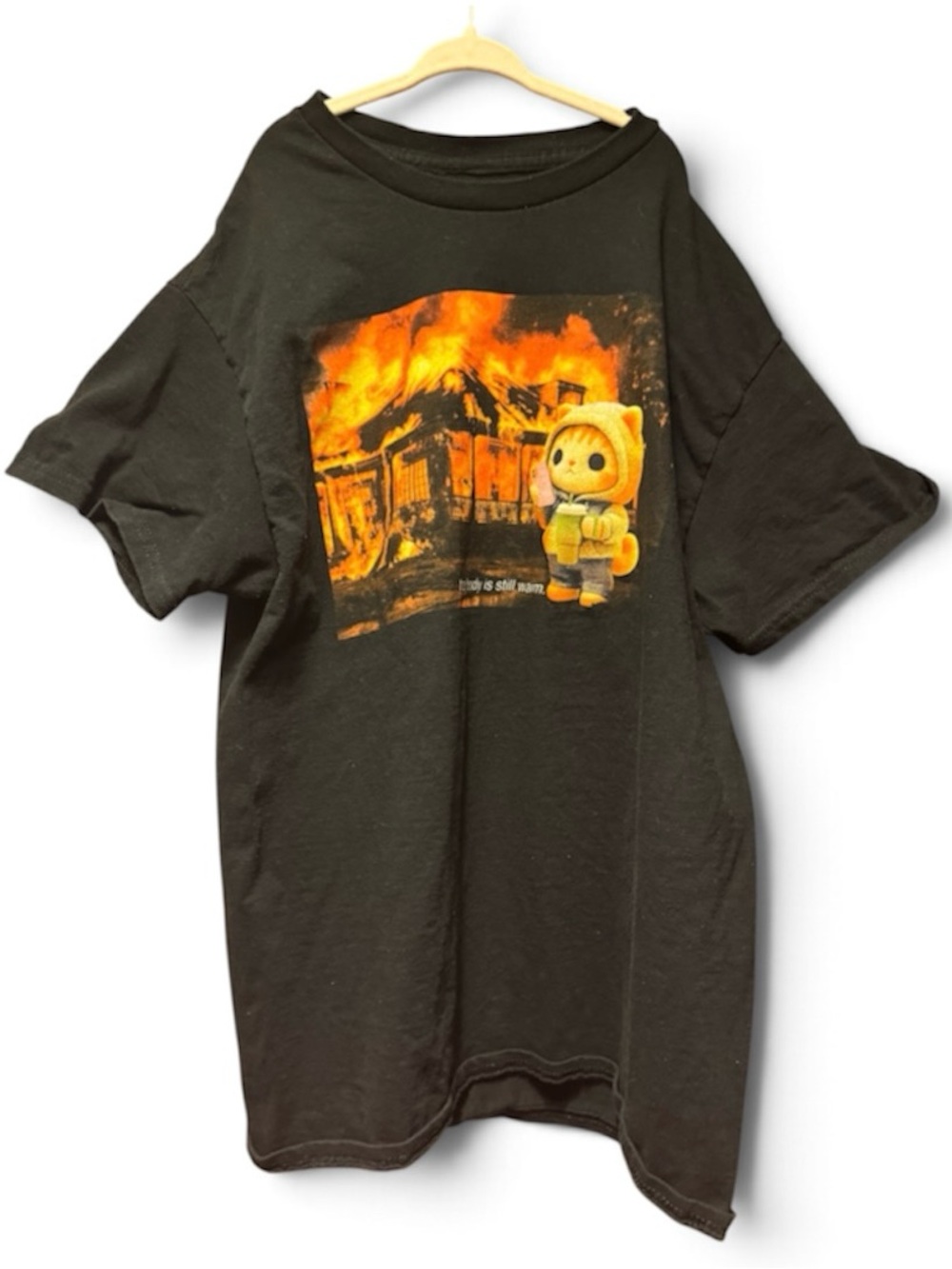 Black Kids Graphic Tee with Yellow Character